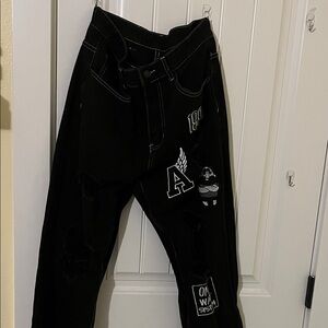 Black Jeans with Patches